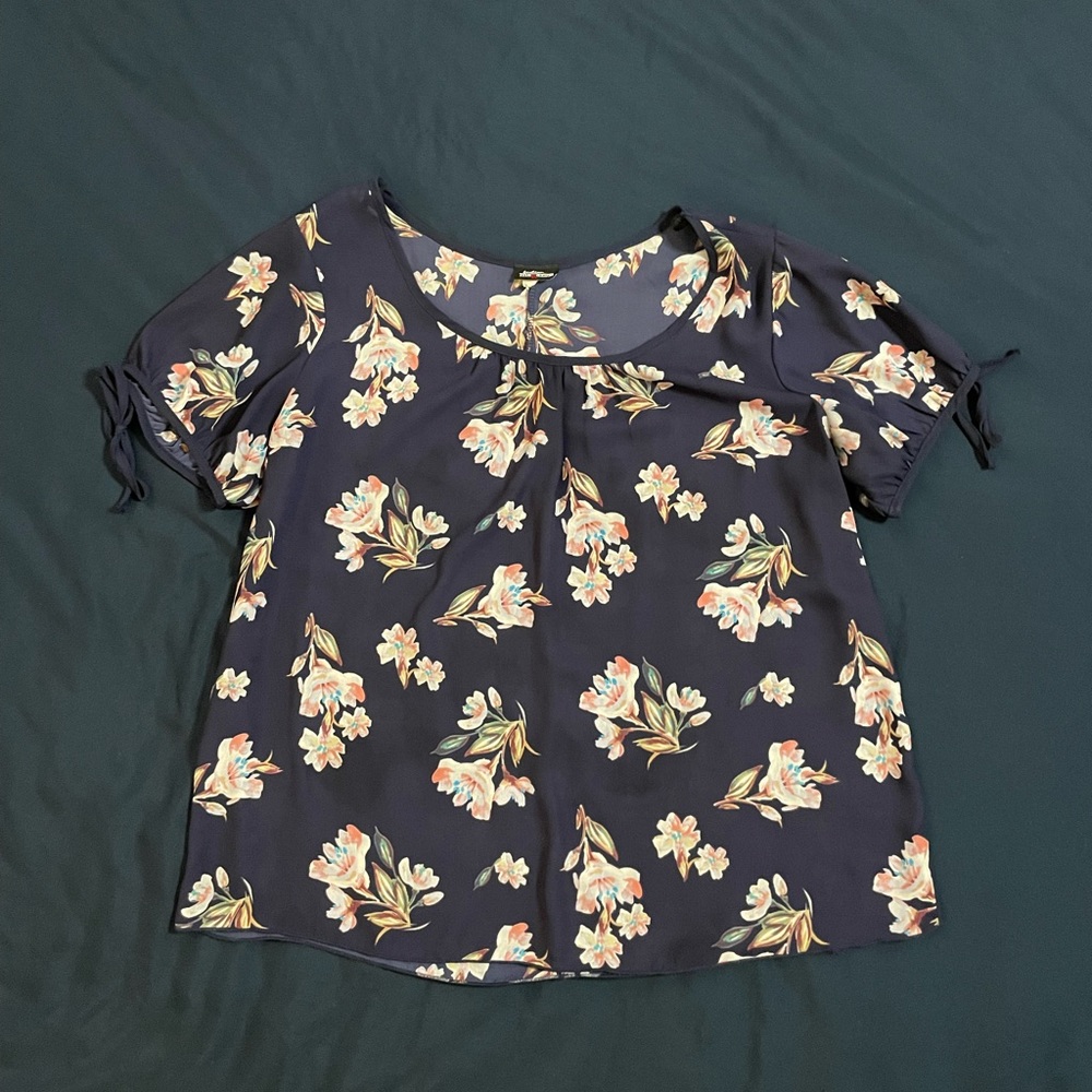Blue Floral Blouse